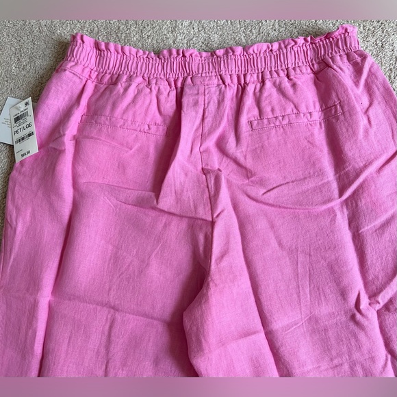 Charter Club Linen Cropped Pull-On Pink Bubble Bath Pants - Size LP - Picture 5 of 8